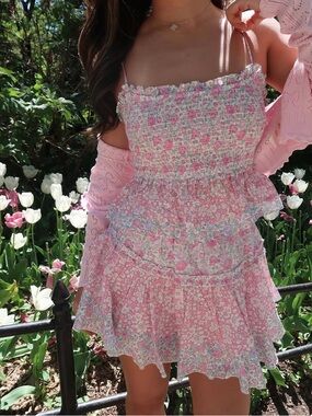 NEW LoveShackFancy Marzenia Top In Paddington Poppy Liberty Fabric Size Large